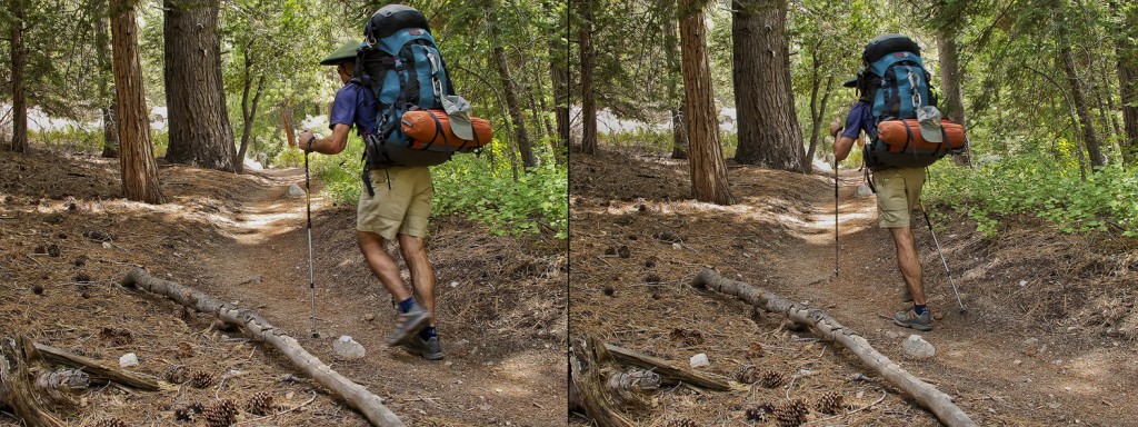 A backpacker in the San Gorgonio Wilderness of southern California