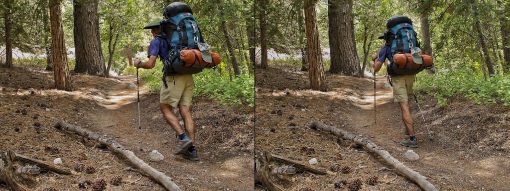 Backpacking San Gorgonio Mountain A backpacker in the San Gorgonio Wilderness of southern California