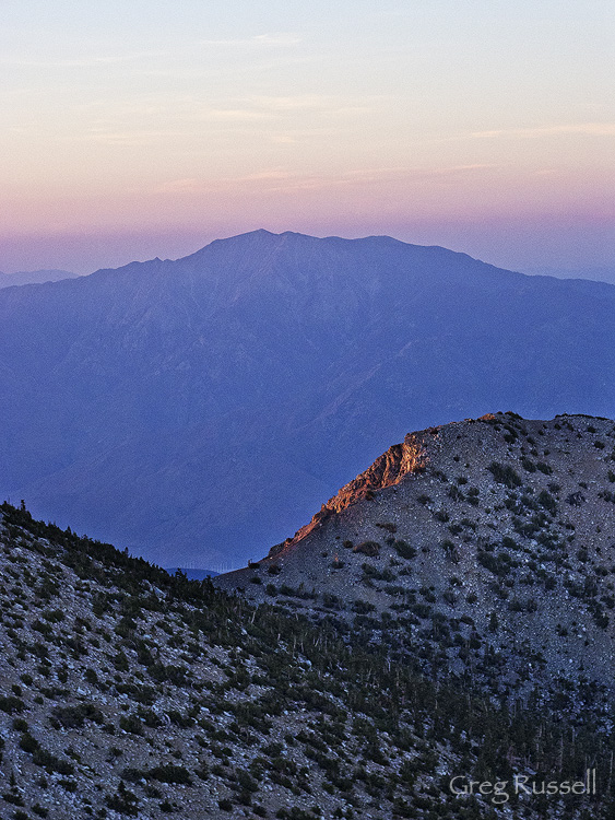 Mt. San Jacinto from San Gorgonio Mountain Mt. San Jacinto at dawn