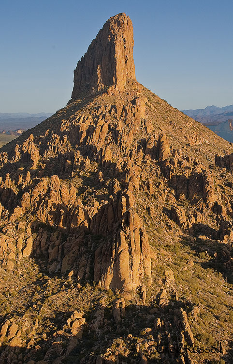 Image of Weaver's Needle in the early morning light, Superstition Mountains, Arizona