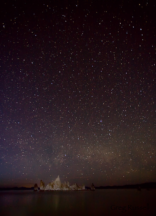 star fields over mono lake, california