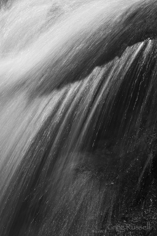 black and white image of san juan falls waterfall cascade in the santa ana mountains of southern california
