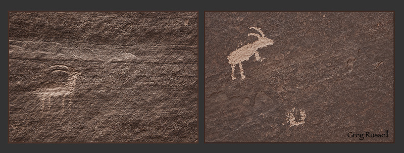 Petroglyphs located in Buckskin Gulch, Utah
