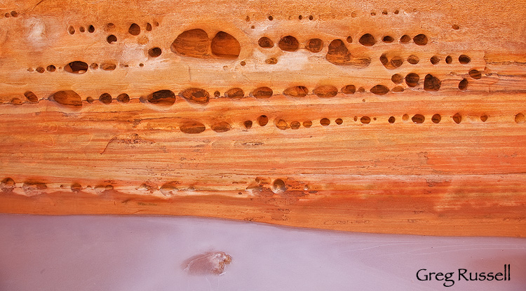 Buckskin Gulch sandstone Sandstone and ice in Buckskin Gulch, Paria River-Vermillion Cliffs wilderness, Utah.