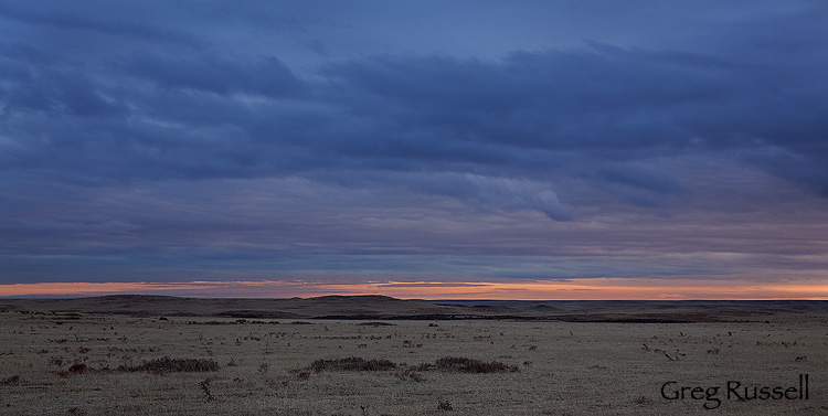 winter sunset on the high plains of eastern wyoming