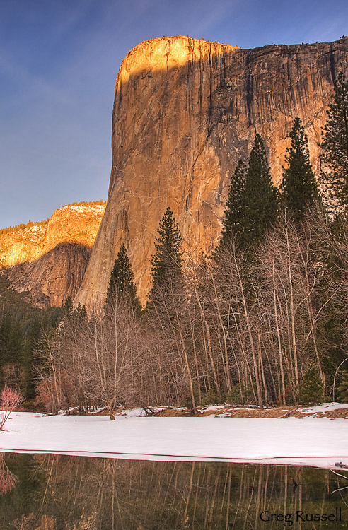 yosemite icon; Yosemite National Park; Yosemite Photo; yosemite scene; winter photo; winter scene; granite; el cap; el capitan; sunrise; merced river; yosemite valley; john muir 