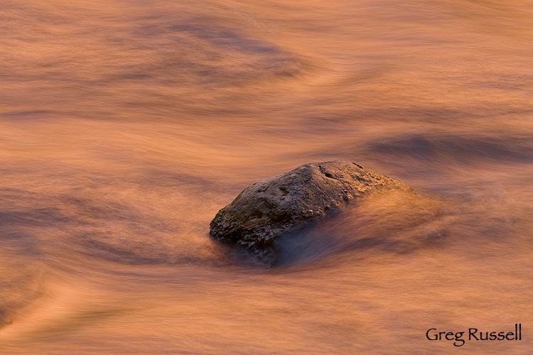 Sandstone reflects in the Virgin River, Zion National Park, Utah