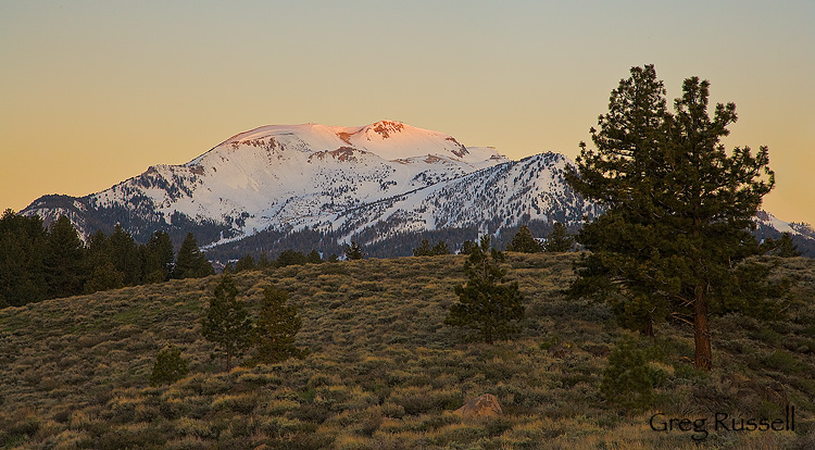 Sunrise on Mammoth Mountain, near Mammoth Lakes, California, sierra nevada