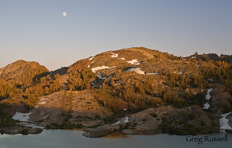 moonrise over thousand island lake, ansel adams wilderness
