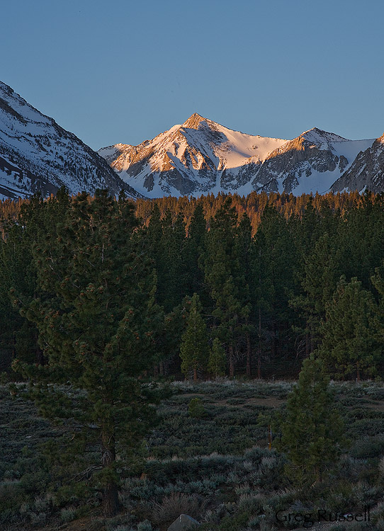 sunrise on a peak, sierra nevada