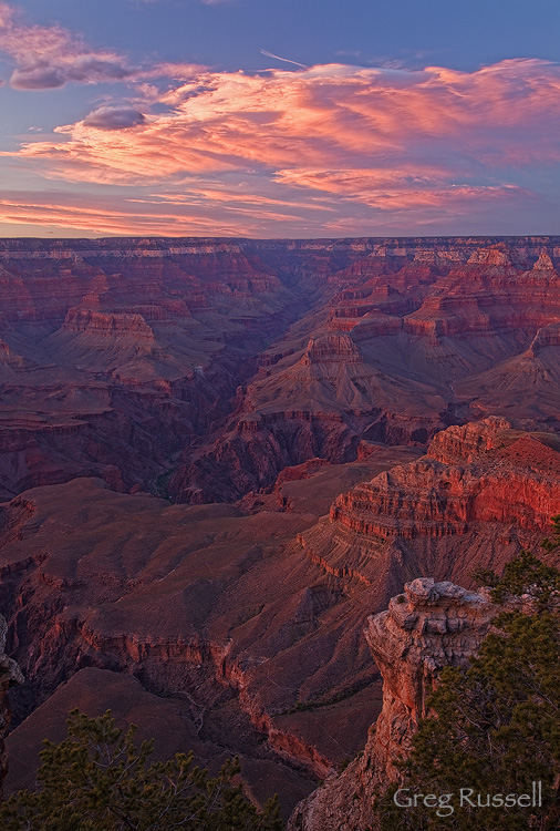 dramatic sunset at the grand canyon, grand canyon national park, arizona