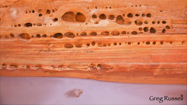 sandstone windows and ice in buckskin gulch, utah