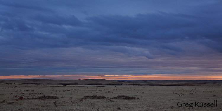 winter sunset on the high plains of eastern wyoming