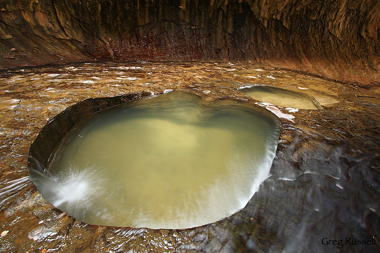 zion, zion national park, national park, utah, subway, left fork north creek, large potholes