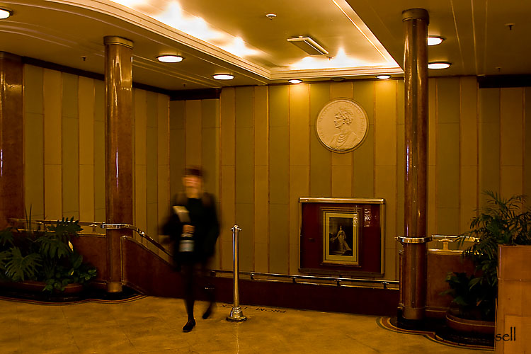 A passenger aboard the Queen Mary