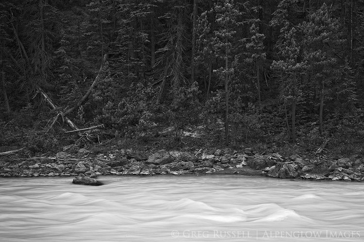 The North Saskatchewan River flows through Banff National Park