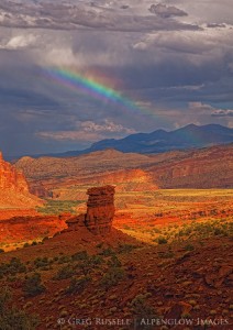 henry mountains and rainbow