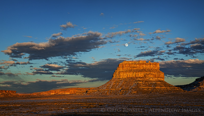 moonrise over fajada butte, chaco canyon