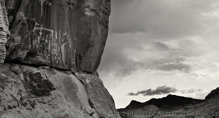 photograph of rock art in gold butte national monument near mesquite nevada