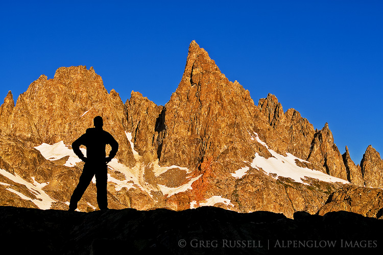 a hiker's silhouette