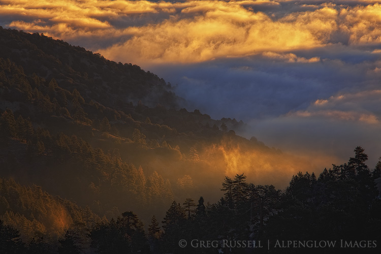 Colorful sunrise near Wrightwood California