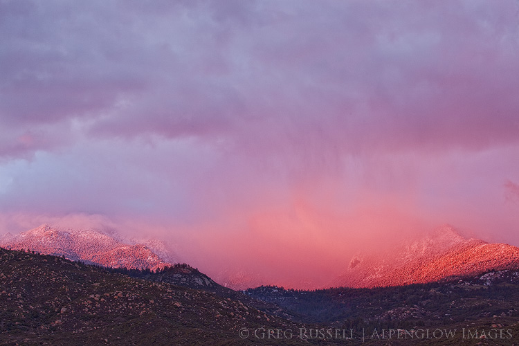 photo of Idyllwild California at sunset in winter