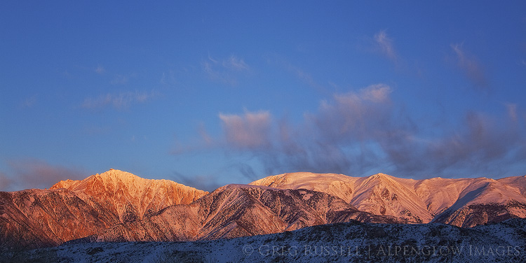 photograph of Boundary Peak Nevada at sunset