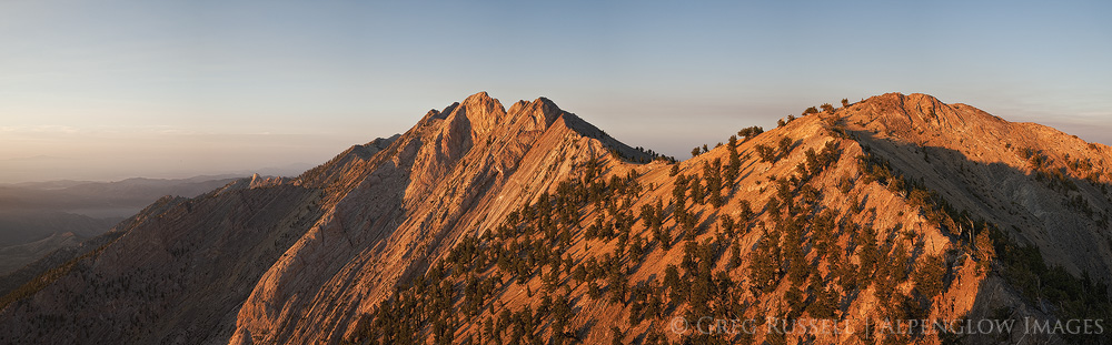 panoramic image of currant mountain in eastern nevada at sunrise