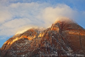 Snowy morning in zion national park