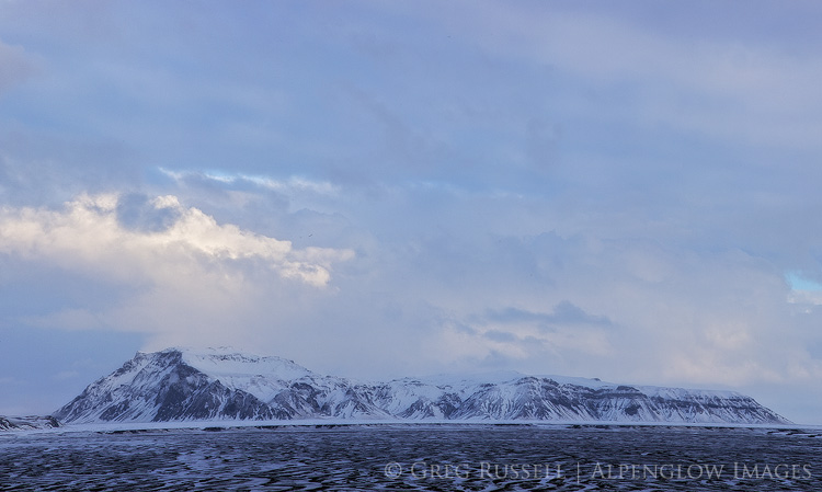 mountain sunrise near vik iceland