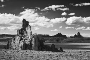 church rock outside of Kayenta Arizona on a sunny spring day